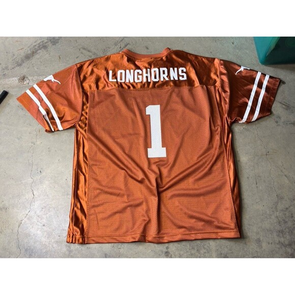 Texas Longhorns Jersey Large Adult Orange V Neck #1 Collegiate Football Mens XL - Picture 7 of 7